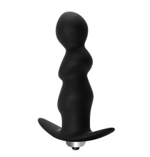 Чёрная фигурная анальная вибропробка Spiral Anal Plug - 12 см.