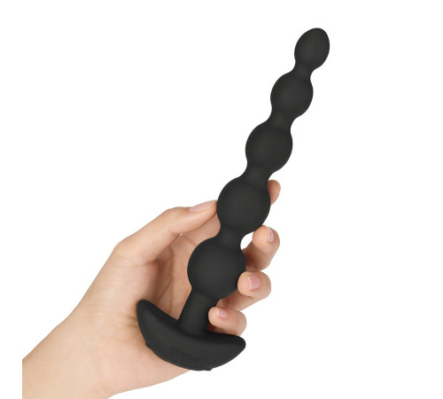 Черные анальные бусы с 3 моторами B-Vibe Cinco Anal Beads - 20,5 см.