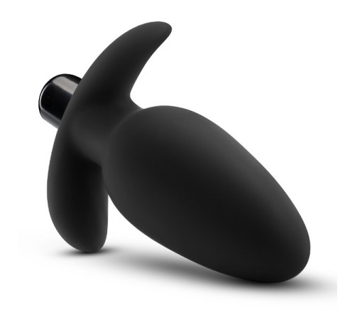 Черная анальная вибропробка Silicone Saddle Plug - 12,1 см.