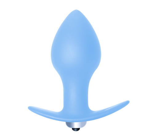 Голубая анальная вибропробка Bulb Anal Plug - 10 см.