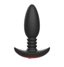 Черная анальная вибропробка Anal Vibrator с пультом ДУ - 13,5 см.