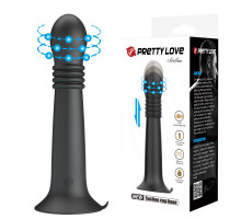 Черный стимулятор с поступательными движениями и вращением Stellan - 19,1 см.