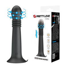 Черный стимулятор с поступательными движениями и вращением Stellan - 19,1 см.