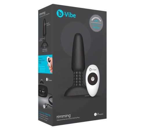 Чёрная вибровтулка с ротацией шариков RIMMING REMOTE CONTROL PLUG BLACK - 15,2 см. Чёрная вибровтулка с ротацией шариков RIMMING REMOTE CONTROL PLUG BLACK - 15,2 см.