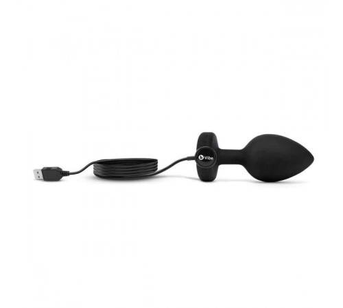 Черная вибропробка Vibrating Jewel Plug XXL - 12 см.