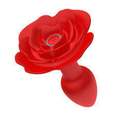 Красный анальный вибростимулятор в форме розы