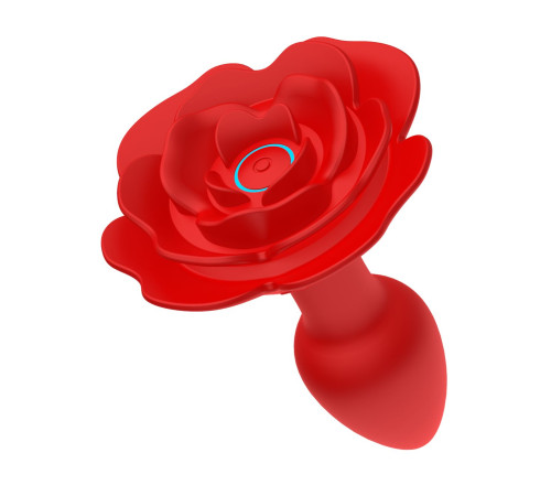 Красный анальный вибростимулятор в форме розы