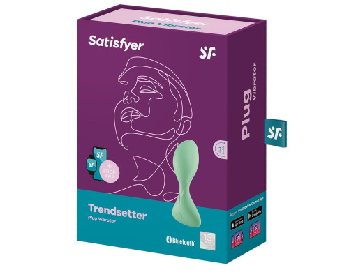 Заказать Зеленая анальная втулка с вибрацией Satisfyer Trendsetter
