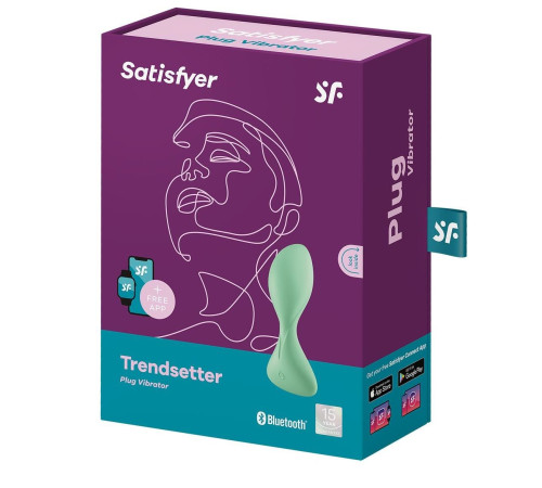 Зеленая анальная втулка с вибрацией Satisfyer Trendsetter Зеленая анальная втулка с вибрацией Satisfyer Trendsetter