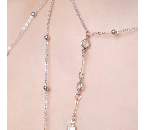 Оригинальная золотистая подвеска на тело с бусинками