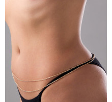 Стильная двойная золотистая цепочка на талию