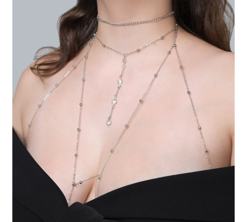 Оригинальная золотистая подвеска на тело с бусинками