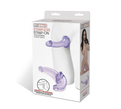 Фиолетовый безремневой страпон Strapless Strap-On