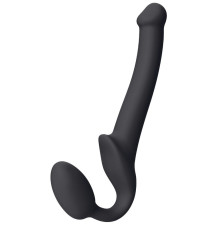 Черный безремневой страпон Silicone Bendable Strap-On - size S