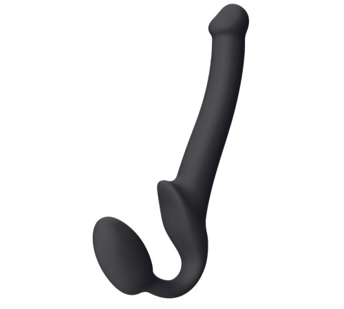 Черный безремневой страпон Silicone Bendable Strap-On - size S