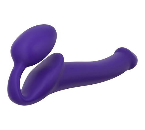 Фиолетовый безремневой страпон Silicone Bendable Strap-On - size M