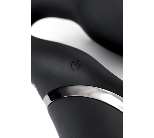 Черный безремневой вибрострапон Vibrating Bendable Strap-On - size L