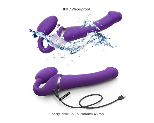 Заказать Фиолетовый безремневой вибрострапон Silicone Bendable Strap-On - size M Заказать Фиолетовый безремневой вибрострапон Silicone Bendable Strap-On - size M