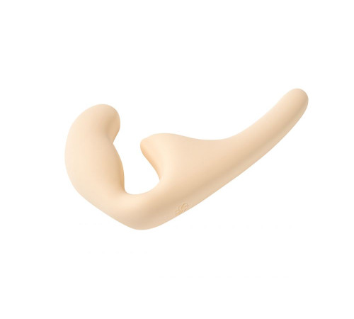 Бежевый безремневой страпон Seduction - 20,5 см.