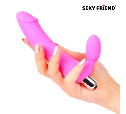 Розовый безремневой страпон Sexy Friend