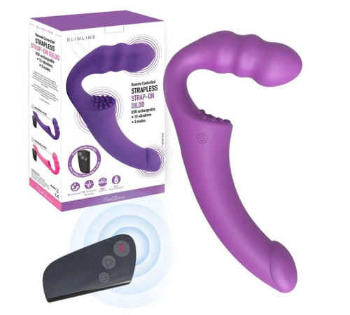 Фиолетовый безремневой страпон Straples Strap-On Dildo
