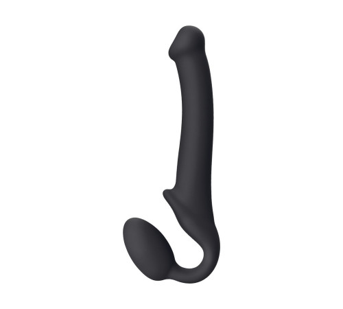 Черный безремневой страпон Silicone Bendable Strap-On - size M