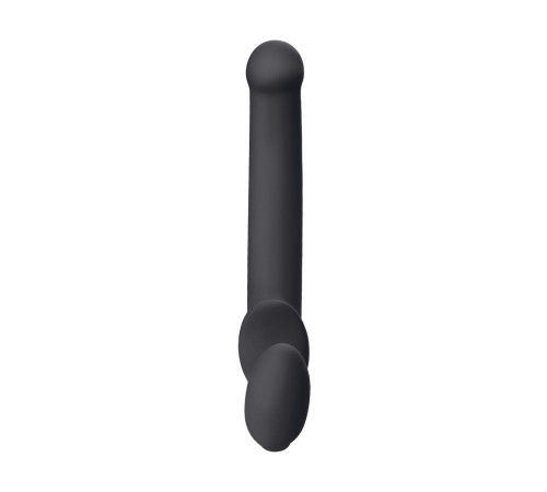 Черный безремневой страпон Silicone Bendable Strap-On - size M