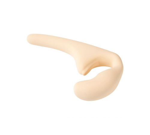 Бежевый безремневой страпон Seduction - 20,5 см.