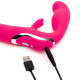 Заказать Ярко-розовый безремневой страпон Rechargeable Vibrating Strapless Strap-On