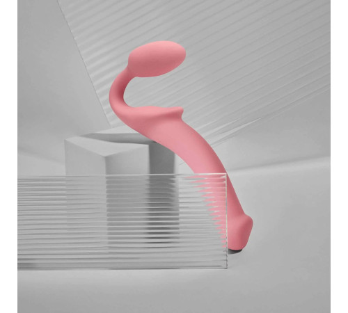 Розовый безремневой страпон Strap-on-me Semi-Realistic Bendable Strap-On size L