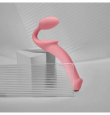 Розовый безремневой страпон Strap-on-me Semi-Realistic Bendable Strap-On size M