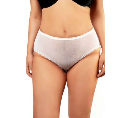 Высокие трусики из полупрозрачной сетки и кружева