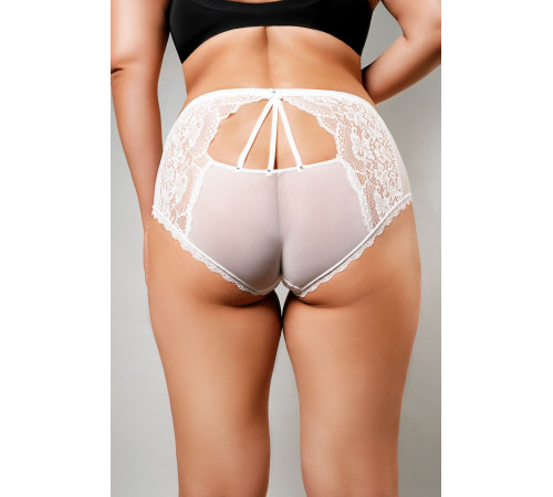Высокие трусики из полупрозрачной сетки и кружева