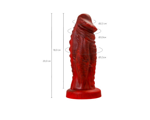 Силиконовый вибратор Monster Saur - 20 см.