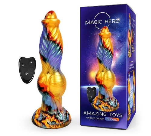 Разноцветный фантазийный вибромассажер - 26 см.