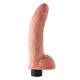 Заказать Телесный виброфаллос со съемной присоской 9 Vibrating Cock with Balls - 22,9 см.
