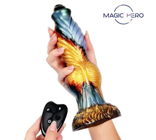 Разноцветный фантазийный вибромассажер - 26 см.