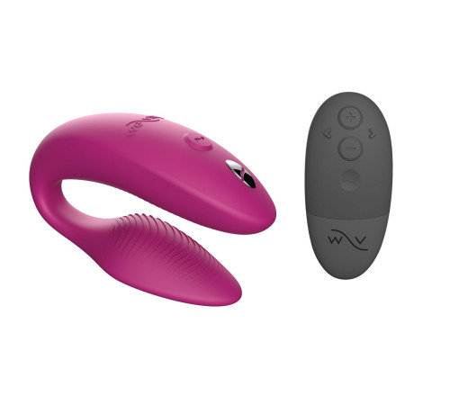 Розовый U-образный вибратор для пар We-Vibe Sync 2