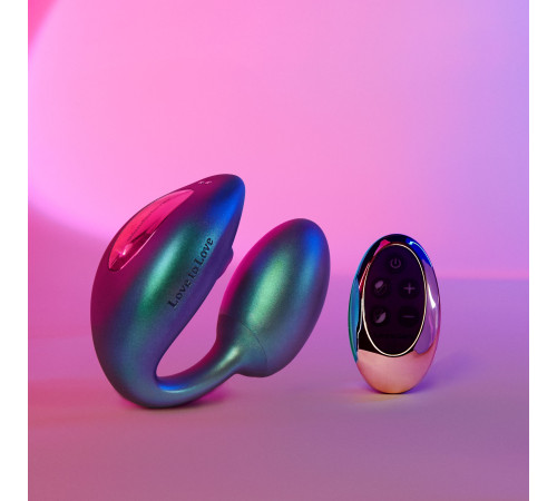 Бирюзовый вибратор для пар Wonderlover