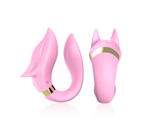 Розовый вибромассажер для пар с пультом дистанционного управления
