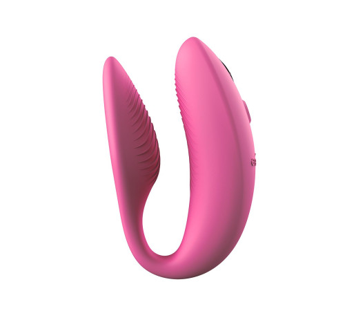 Розовый U-образный вибратор для пар We-Vibe Sync 2