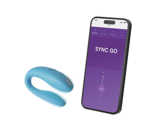 Бирюзовый вибромассажер для пар We-Vibe Sync Go Бирюзовый вибромассажер для пар We-Vibe Sync Go
