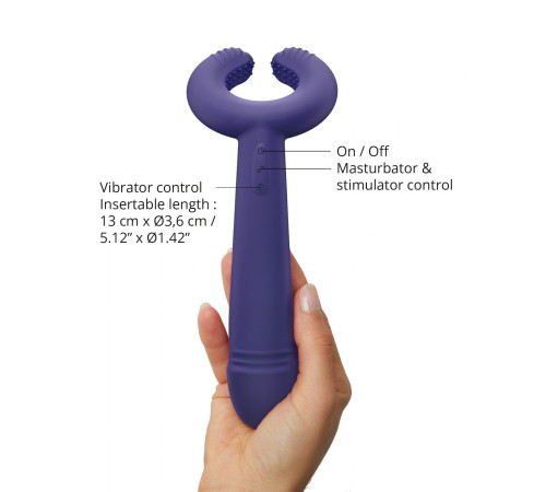 Темно-синий вибратор для пар Please Me Multi Vibrator