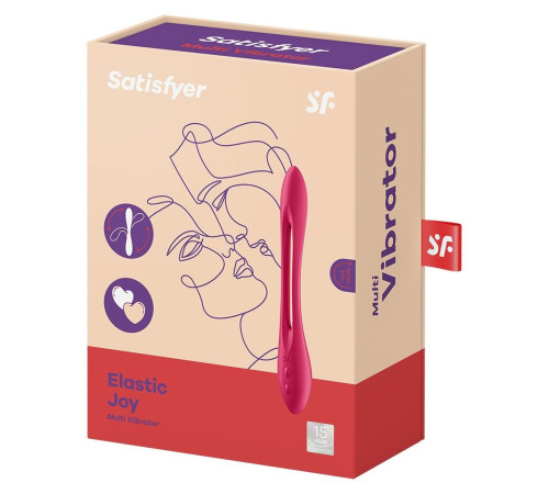 Красный многофункциональный вибратор для пар Satisfyer Elastic Joy
