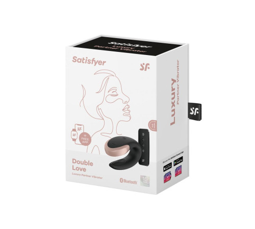 Черный  вибратор для пар Double Love с возможностью управления через пульт и приложение