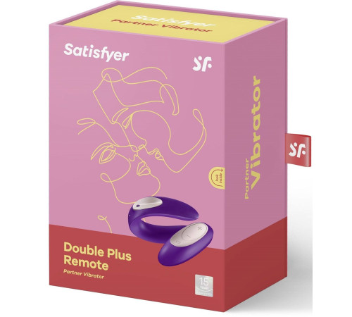 Фиолетовый вибратор для пар Satisfyer Double Plus Remote с пультом ДУ Фиолетовый вибратор для пар Satisfyer Double Plus Remote с пультом ДУ