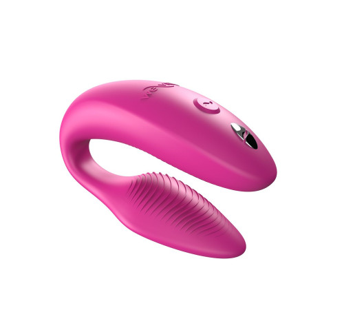 Розовый U-образный вибратор для пар We-Vibe Sync 2