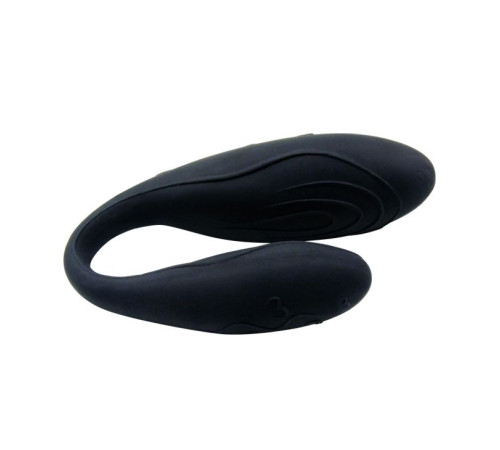 Чёрный вибромассажер для пар Indulgence Plus с ДУ