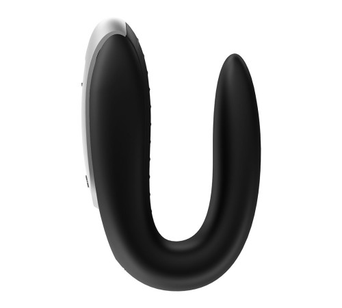 Чёрный вибромассажёр для пар Satisfyer Double Fun Чёрный вибромассажёр для пар Satisfyer Double Fun