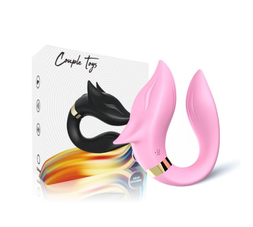 Розовый вибромассажер для пар с пультом дистанционного управления